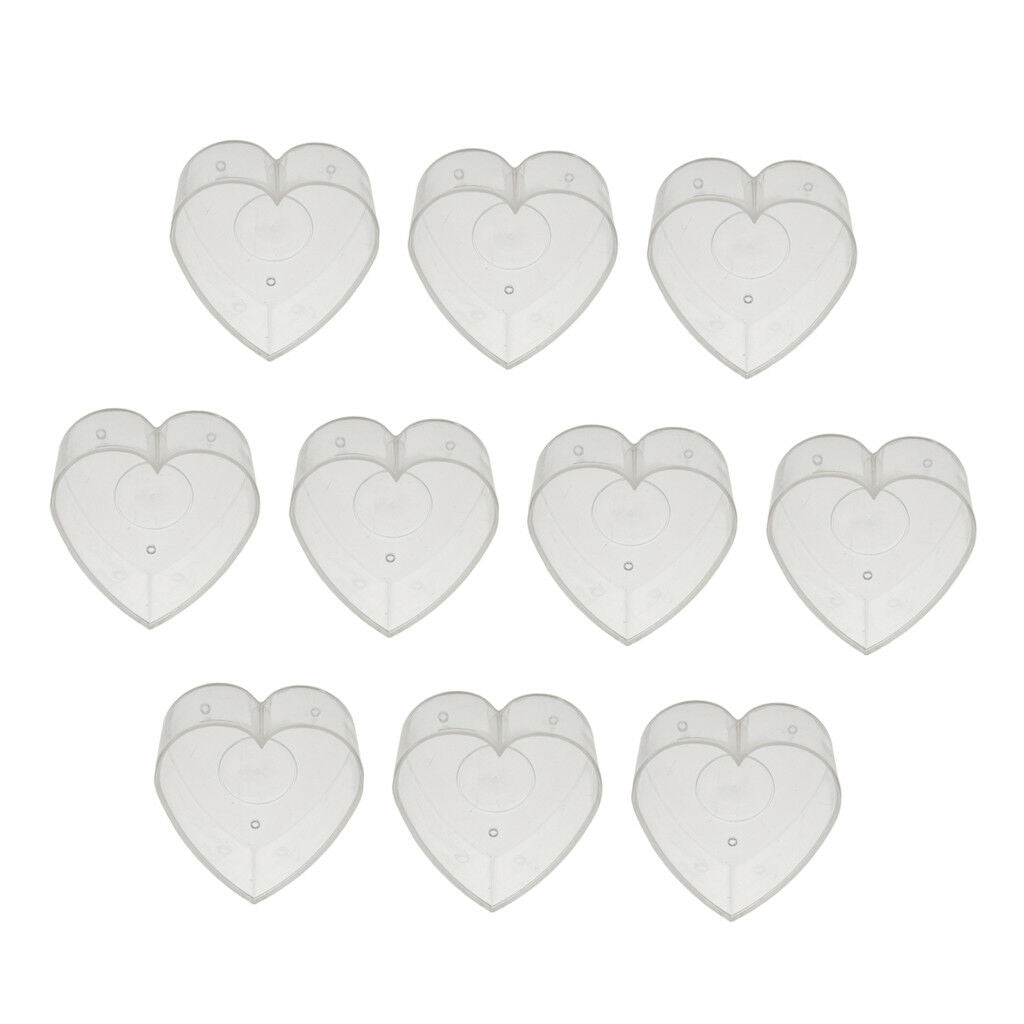 10pc Plastic Heart Tealight Holder Candle Making Cup Wedding Ornaments