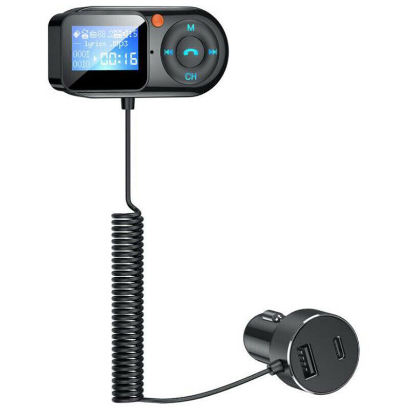 Car FM Transmitter Bluetooth 5.0 Handsfree Stereo AUX Audio MP3 Player USB TypX8