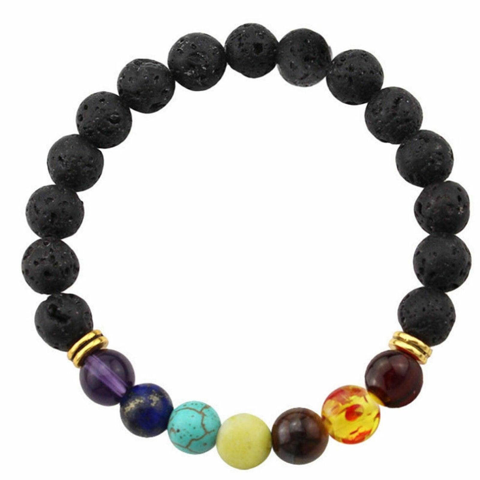 7 Chakra Healing Beaded Bracelet Natural Lava Stone Diffuser Bracelet Gift