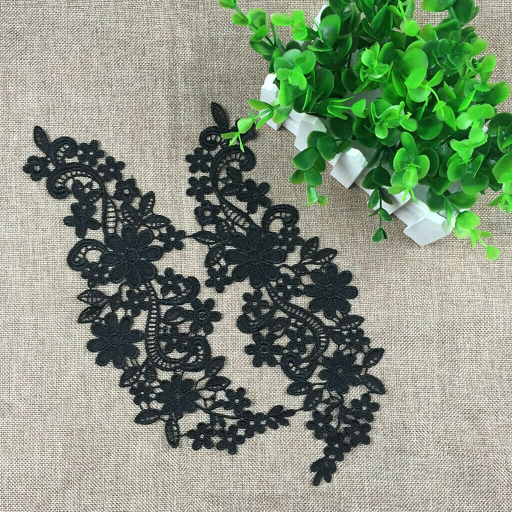 4Pcs DIY Floral Lace Applique Embroidered Bridal Patch Motif Costumes Crafts