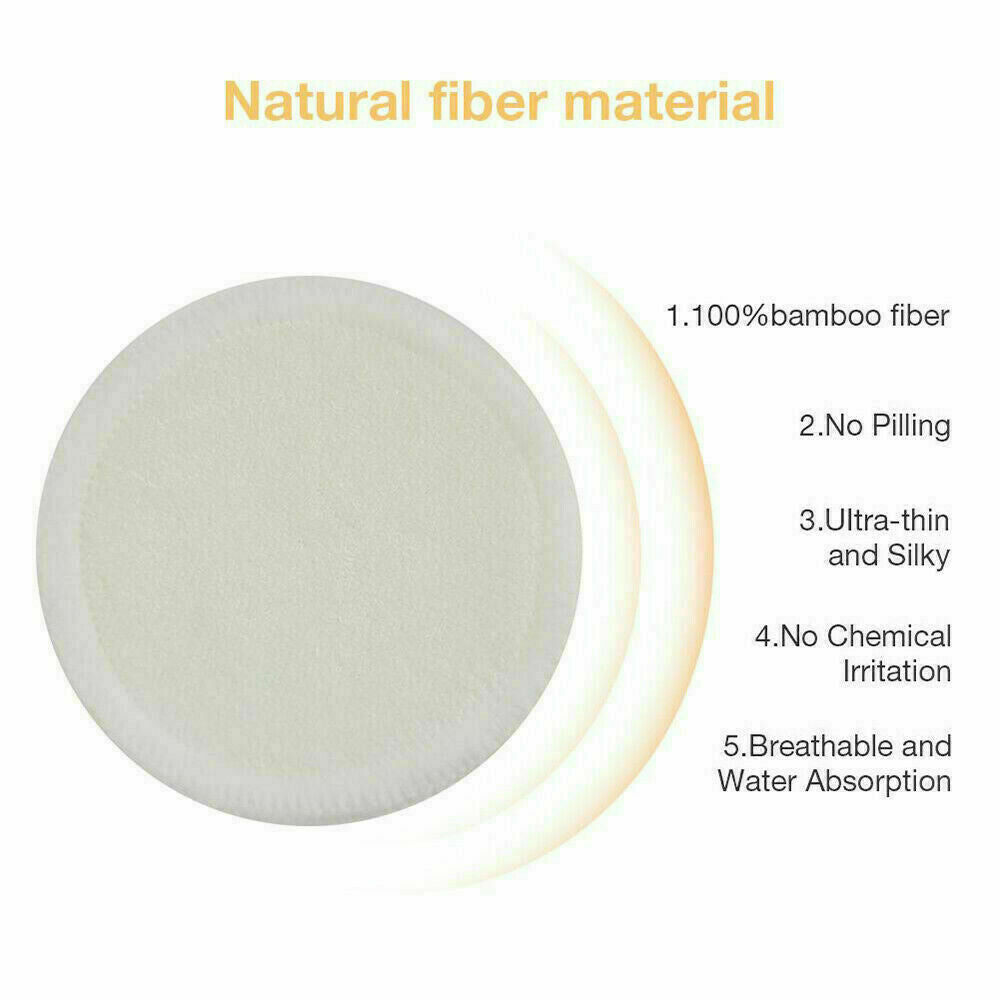 12x Reusable Facial Cleansing Pads Bamboo Cotton Makeup Remover Pads Face Wipes