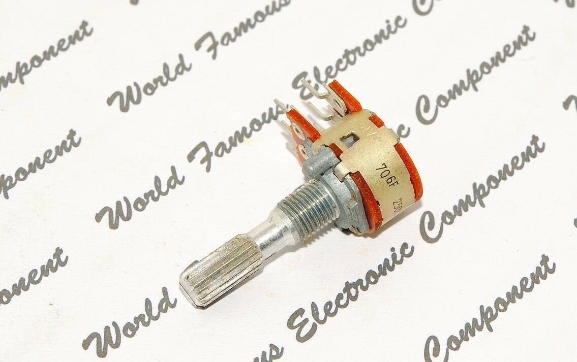 1pcs-ALPS 706F 250KB (250K typeB) Dual Step Carbon Potentiometer knurled - JAPAN