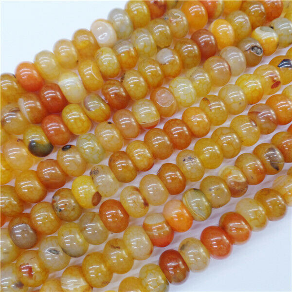 1 Strand 12x8mm Orange Dragon Veins Agate Abacus Spacer Loose Beads 15.5" HH9097