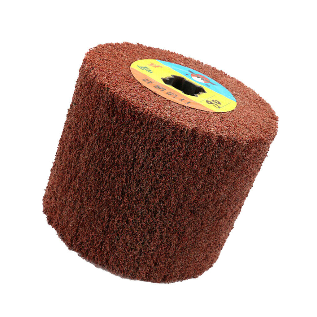 1Pc Non-woven Abrasive Flap Wire Drawing Polishing Burnishing Wheel 80