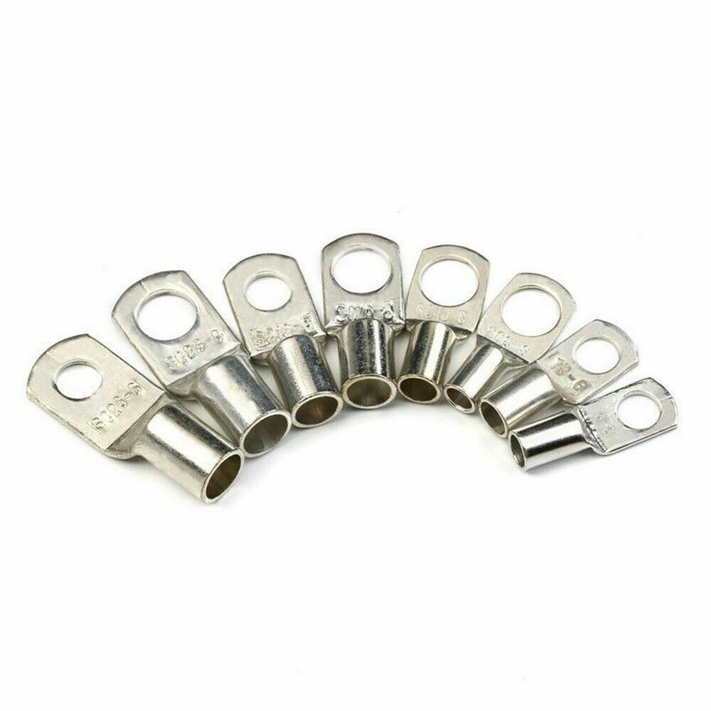 140PCS Battery Copper Cable Lugs Crimp Ring Terminals Electrical Wire Connectors