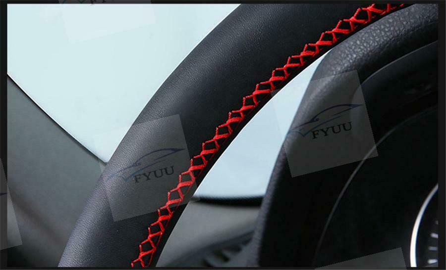 For 37-38CM 1 x Steering Wheel Cover Anti Slip PU Leather Steering Covers Brown