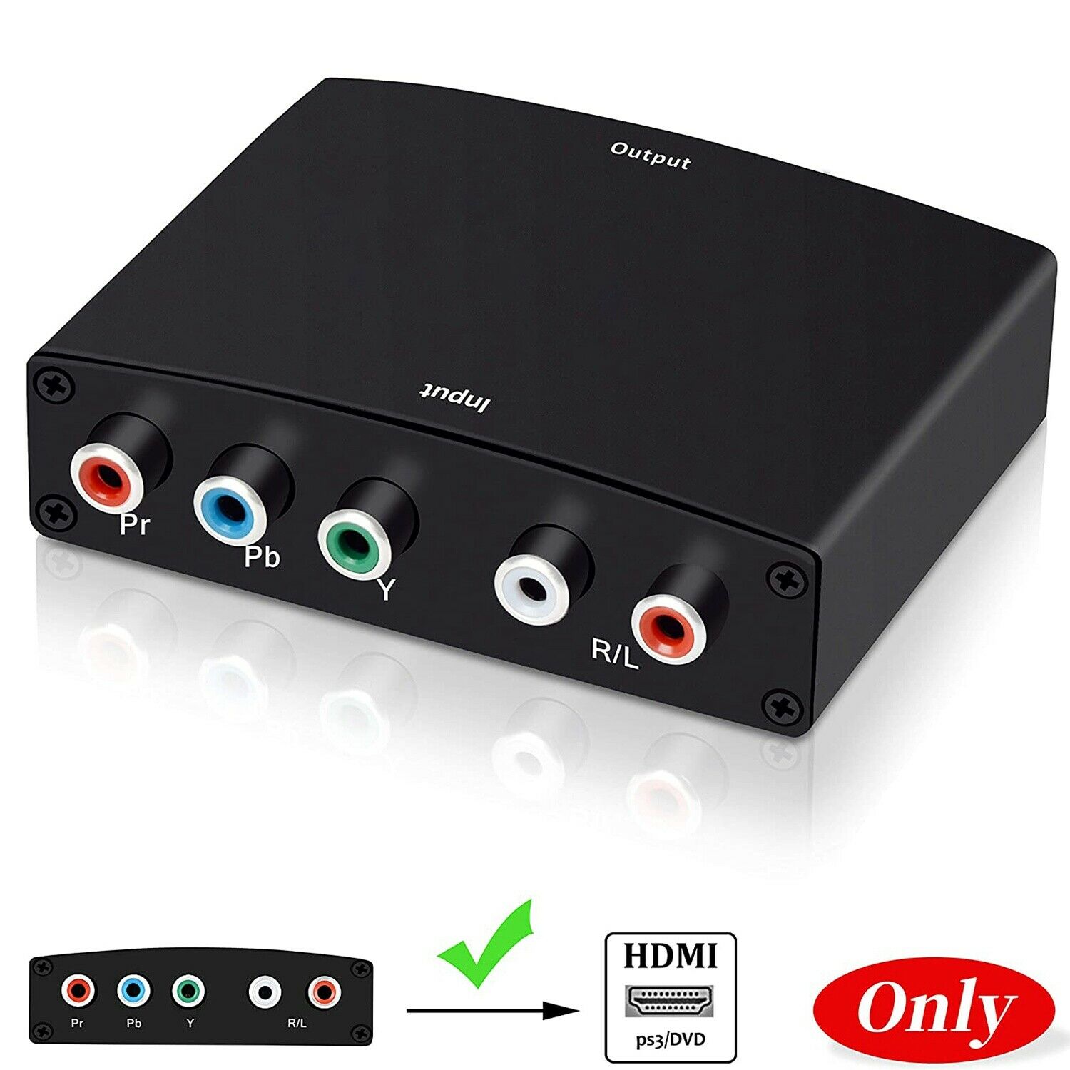 4X(YPbPr to MI Adapter, 5RCA RGB L/R Video to MI Converter, 1080P Audio ForK6O2)