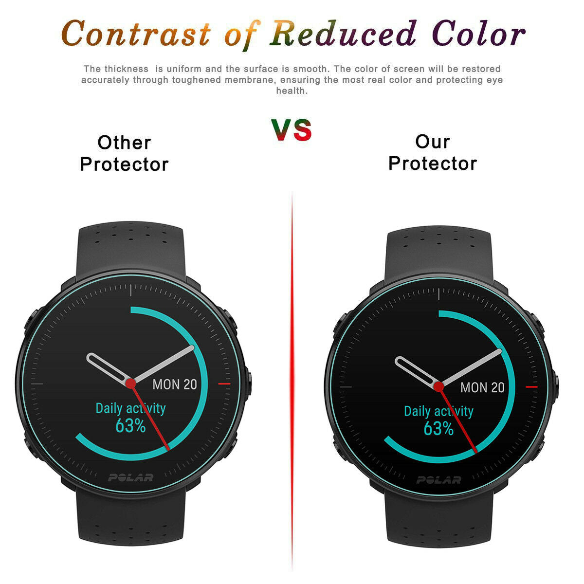 Anti-Shatter Protector Tempered Glass Screen Protector For Polar Vantage M Skin