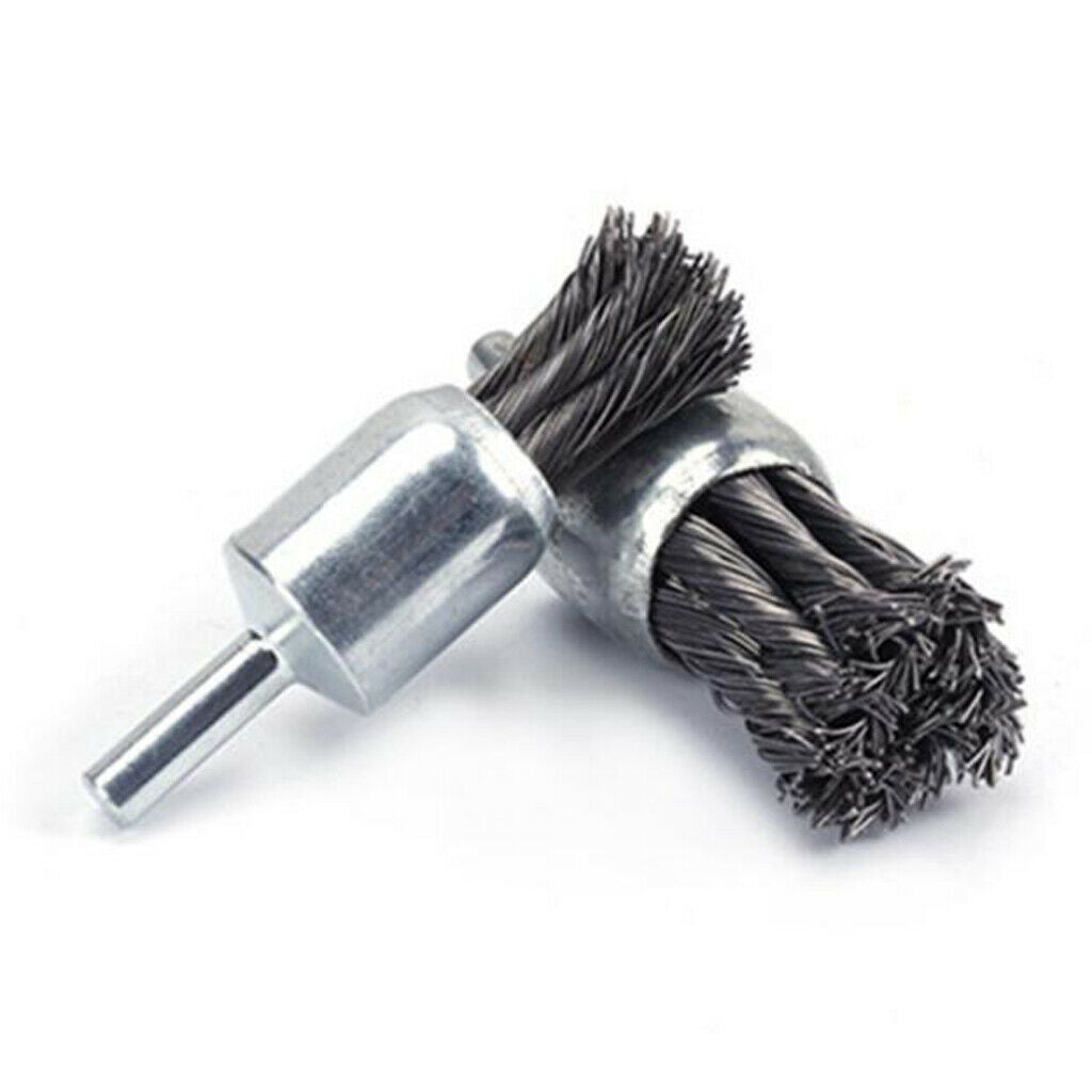 6 Pieces 7/8" 1" Dia Knot Wire End Brush Hollow End Partial Twist Knotted