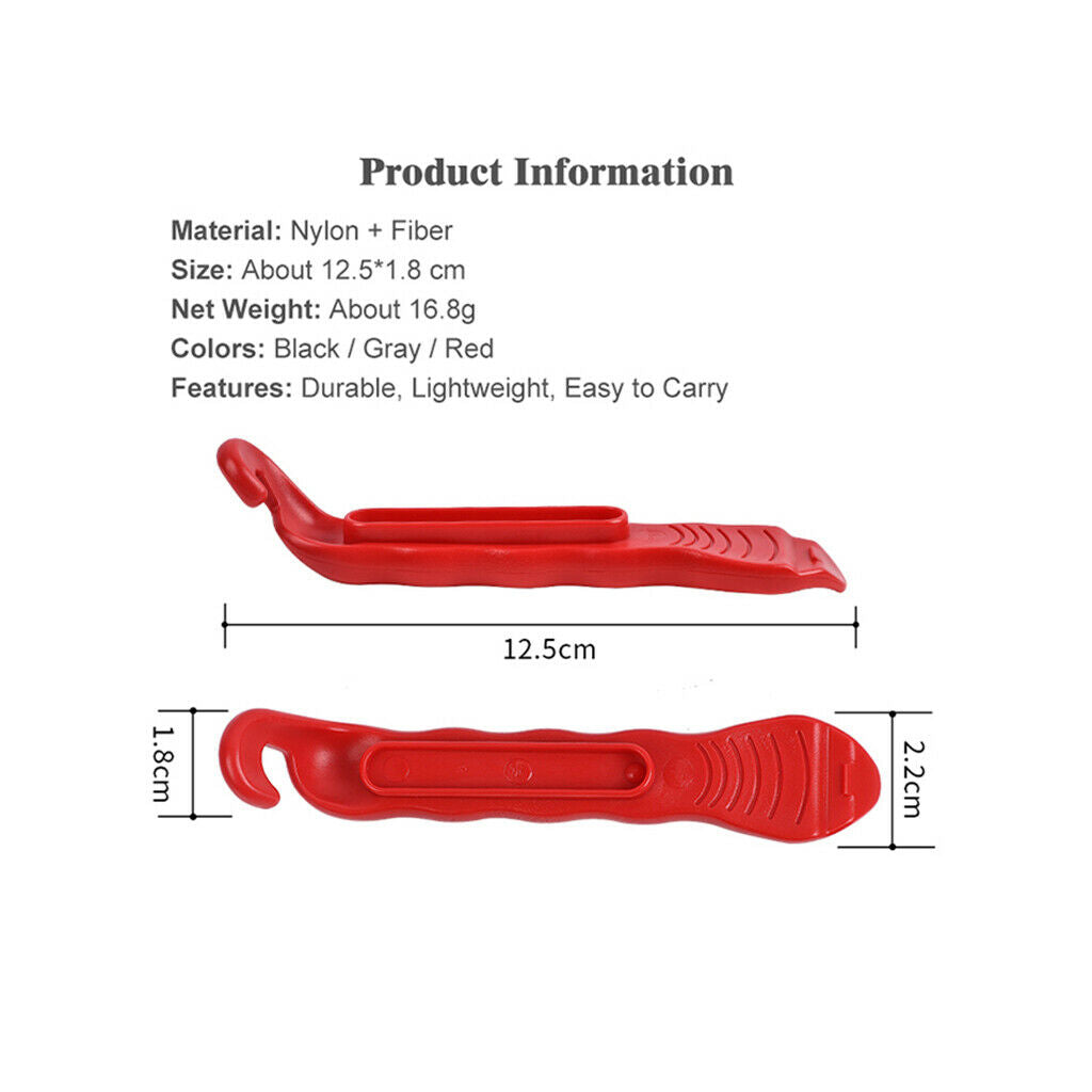 5 Pieces Bicycle Bike Tire Changer Wheel Lever Remover Repair Pry Tool Red