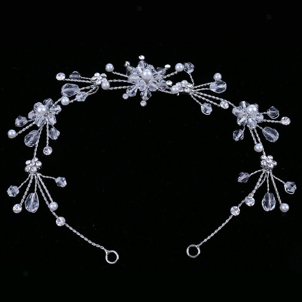 Georgeous Flower Diamante Headband Crown Tiara Wedding Party Jewelry Gift