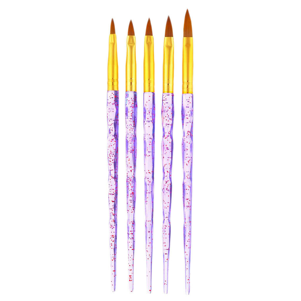 5 Pieces Nail Art Liner Brushes, Synthetic Fibre Hair Manicure Nail Liner Tool