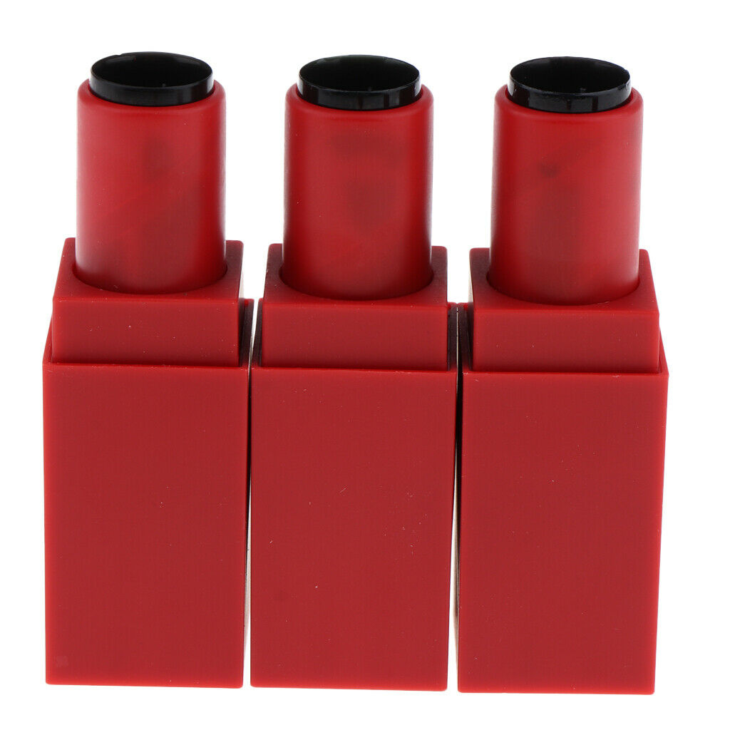 3x 12.1mm Empty Lipstick Tube Lip Balm Container DIY Cosmetic Makeup Tubes Red