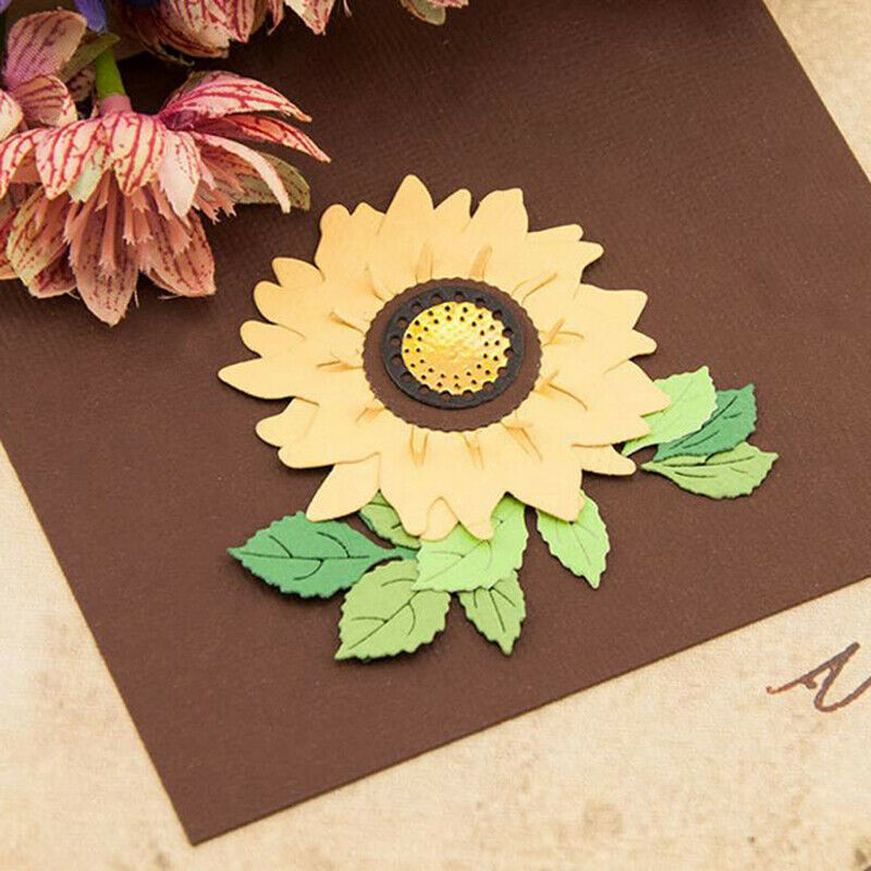New 8.5*5.8cm Sunflower Metal Cut Die Stencils Template For DIY Scrapbook.l8