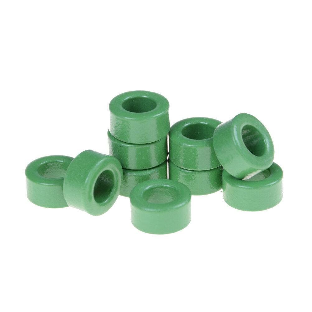 10x Inductor Coils Green Toroid Ferrite Cores Anti-interference 10mm*6mm*5mmBDAU