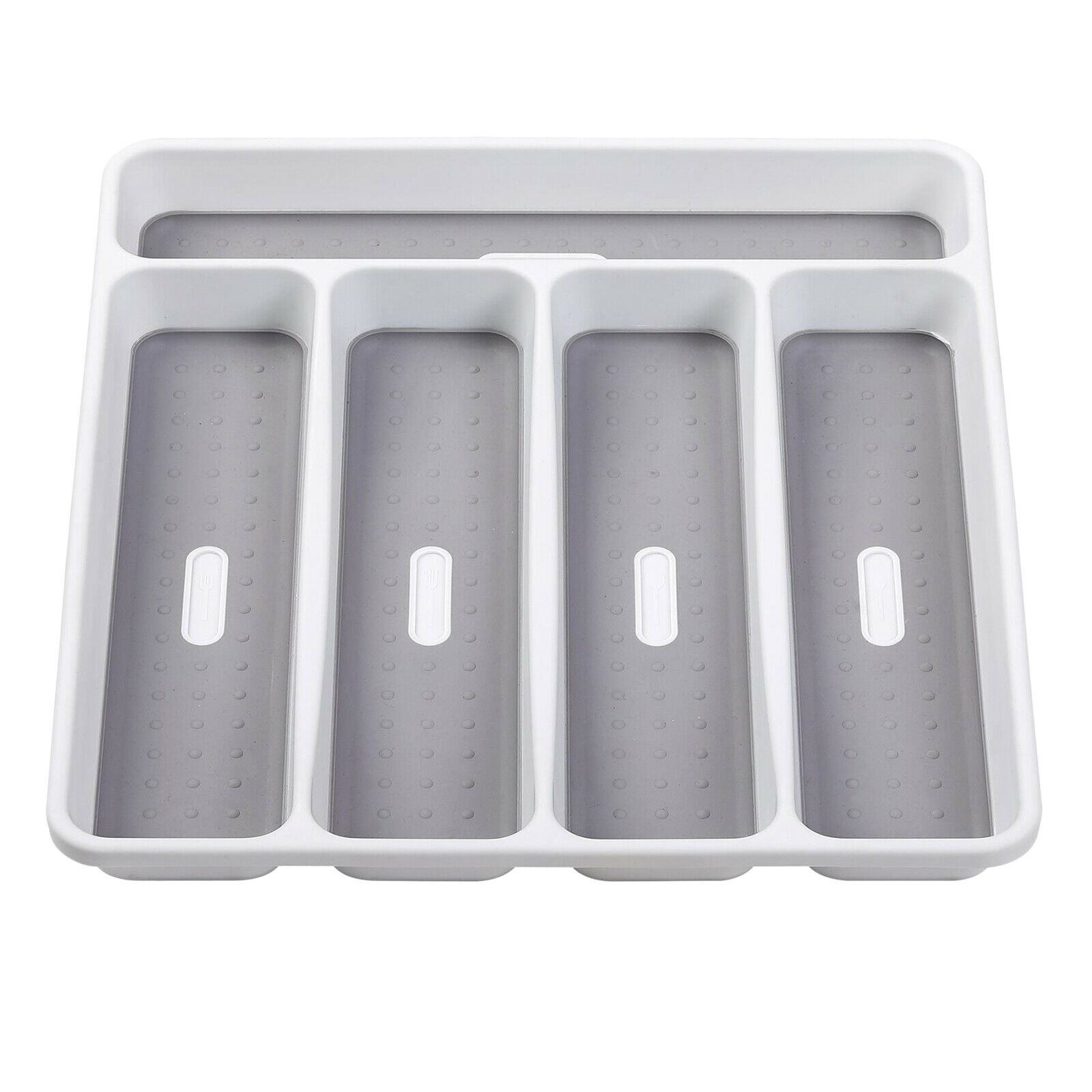 Pastic Cutlery Tray Cultery Holder Rack 5 Grids Kitchen Drawer Organizer