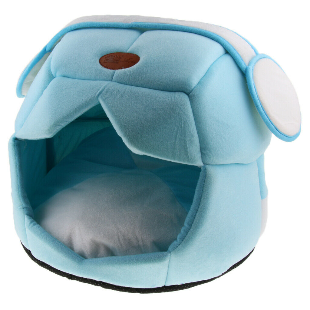 Space   Dog Kennel Enclosed Dog Cat Room Pet Bed House with Cushion Blue