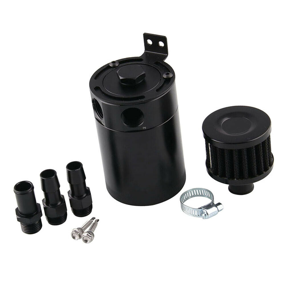 Racing Baffled 2-Port Oil Catch Can / Tank / Air-Oil Separator Universal