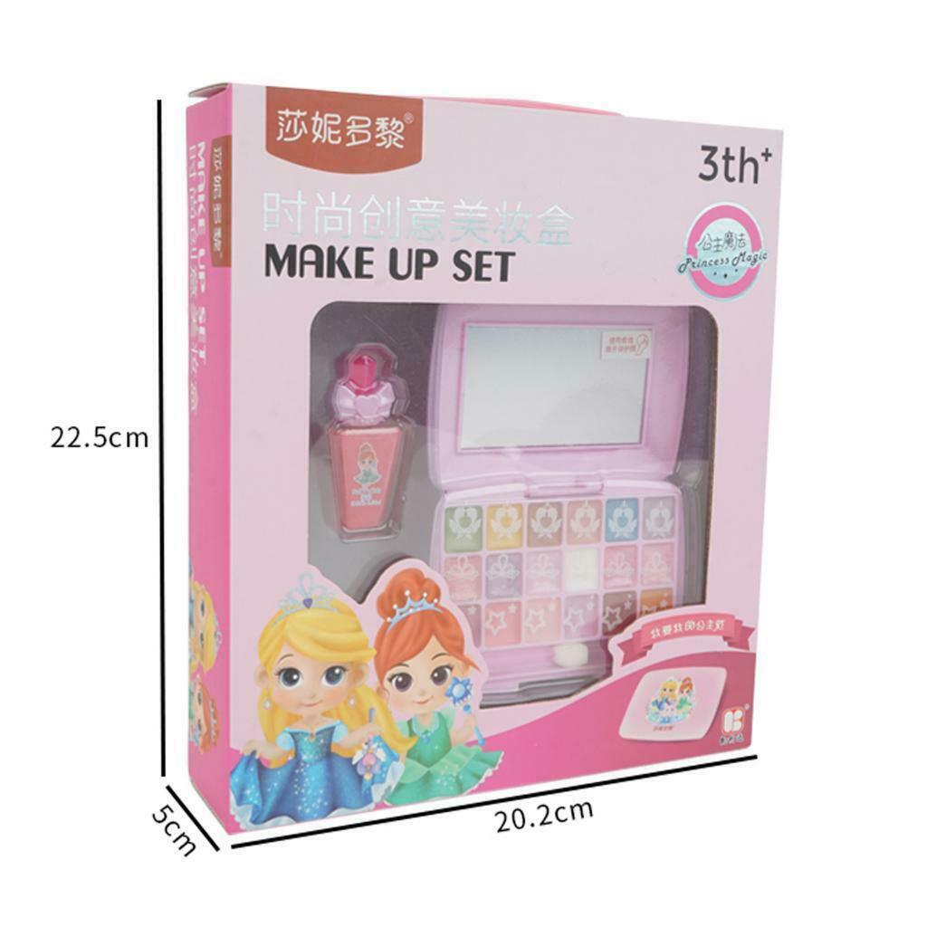 Princess Makeup Set Kids Cosmetic Girls Kit Eyeshadow Lip Gloss Blush Brush Gift