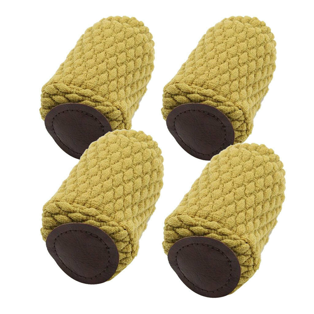 4 Piece Skid-resistant Chair Leg Caps Furniture Table Floor Protector Yellow