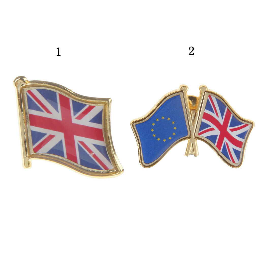 3cm Metal Pin Badge UK & EU Friendship