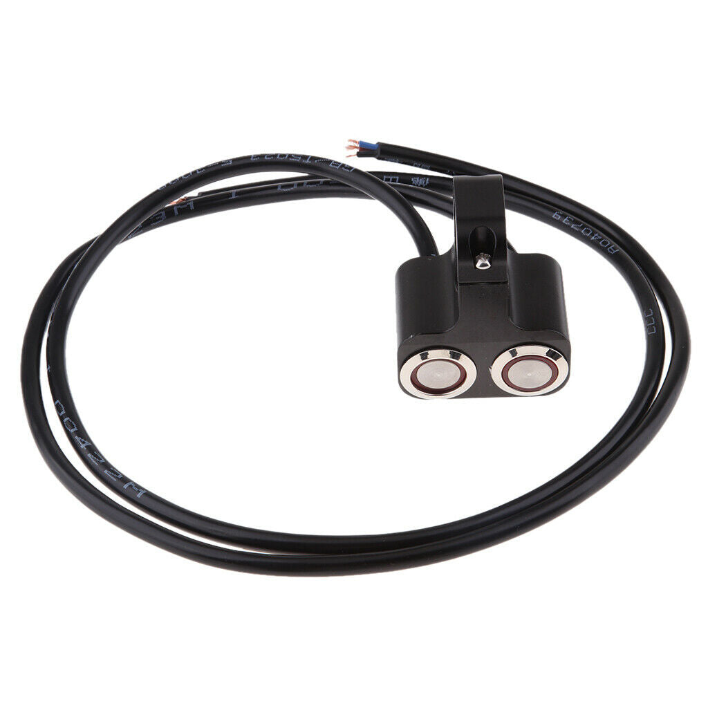 25mm Handlebar Motorcycle Dual Button Headlight Hazard Brake Light Switch Red