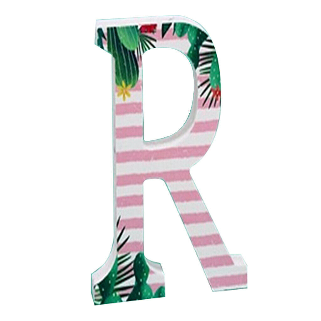 Wooden Creative DIY Tropical Plant Decorative Crafts Letters Random Capitals