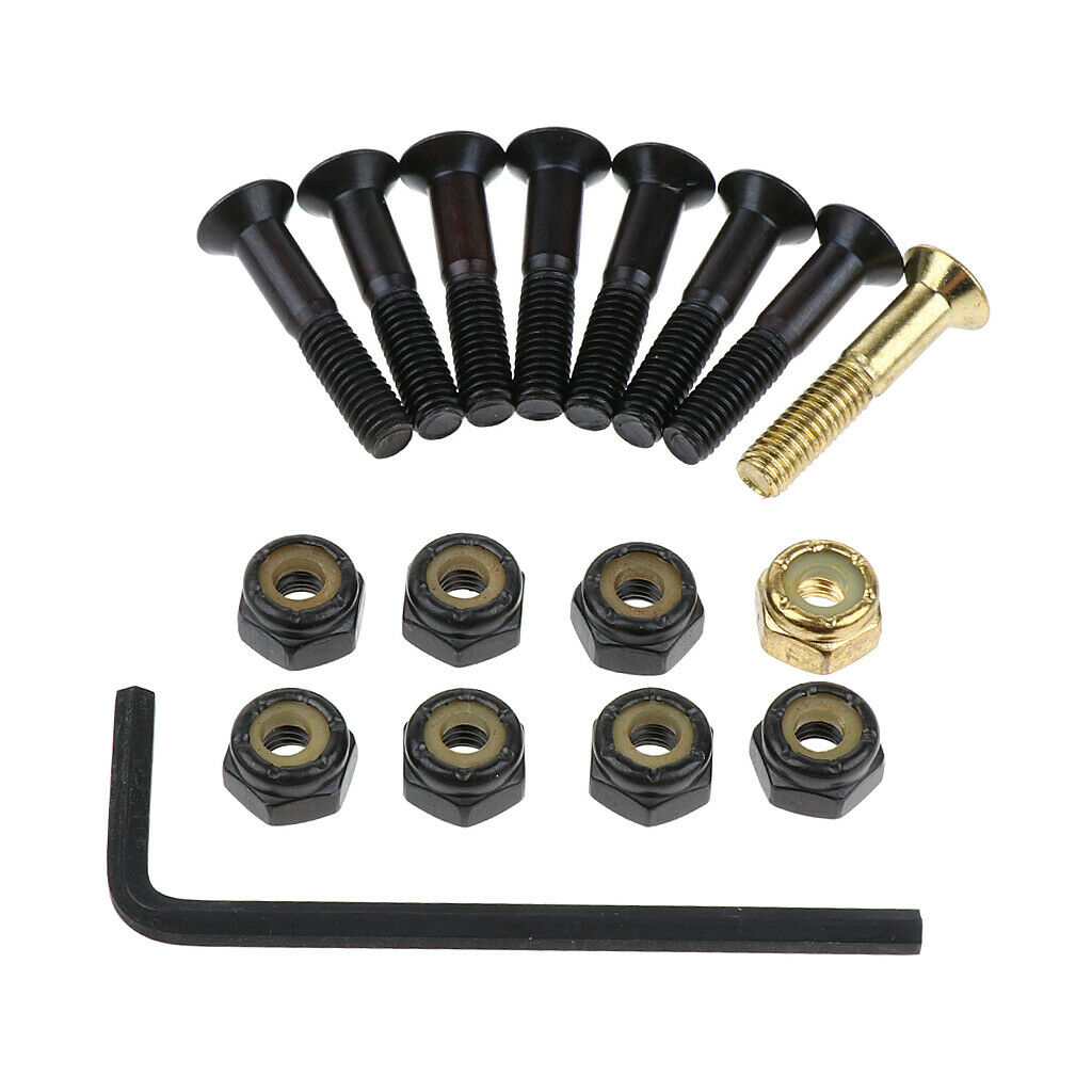 8pcs Replacement Skateboard Truck Hardware Set Screws Bolts Wrench