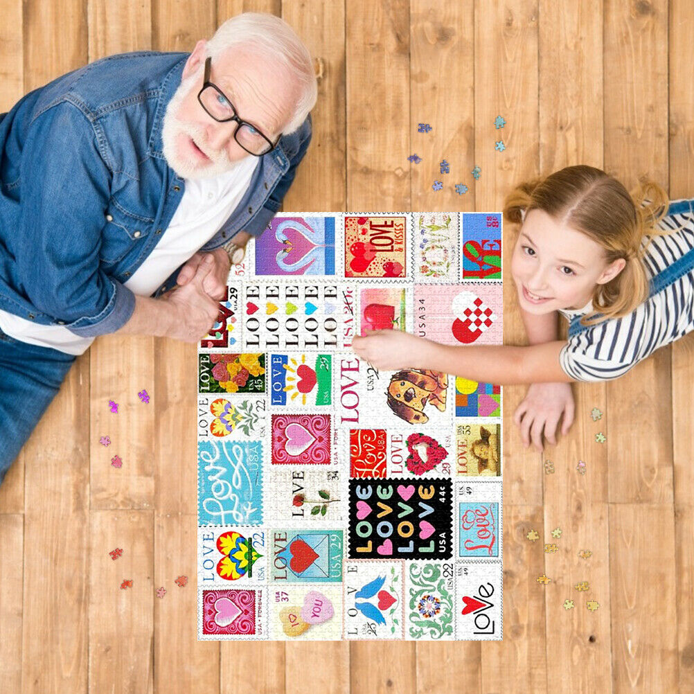 200 Pieces Lover Stamps Jigsaw Puzzle Brain Exercise Puzzle Games for Couple