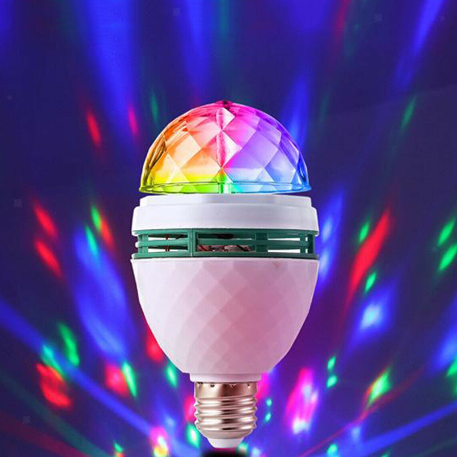 RGB Rotating Crystal Ball Bulb Lamp Home Outdoor Ornaments Stage Lights 6W