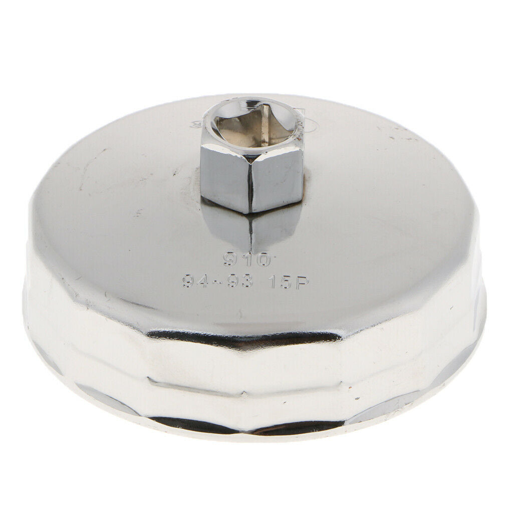 910 Sliver Oil Filter Remover Cap Oil Grid Wrench 14 Flutes For Car 100x46mm