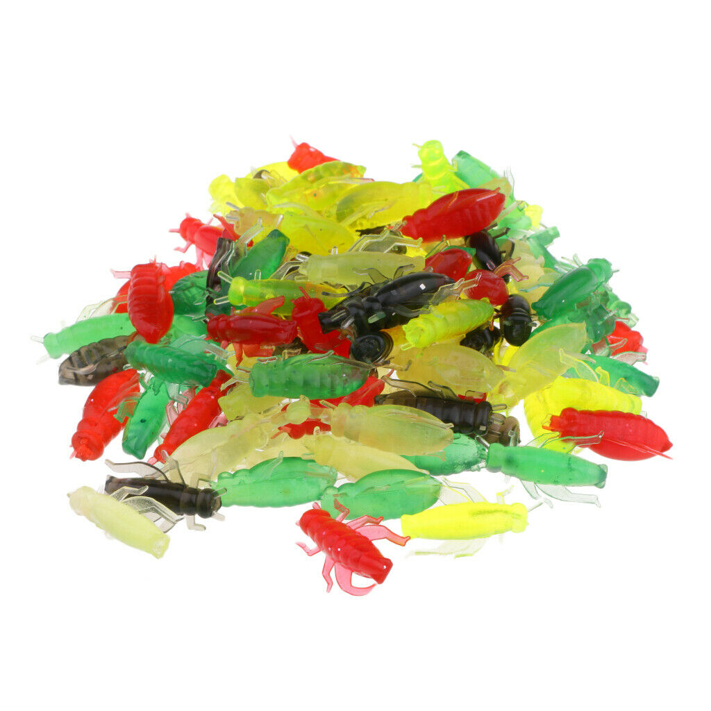 100x Lifelike Cricket Lures Hook Soft Baits Fishing Tackle Accessories