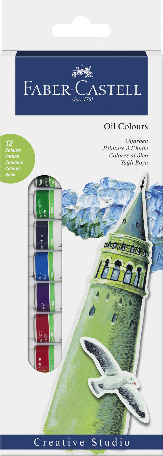 #169502 Faber-Castell Starter Kit Oil Colours Box 12 x 12ml paint tubes