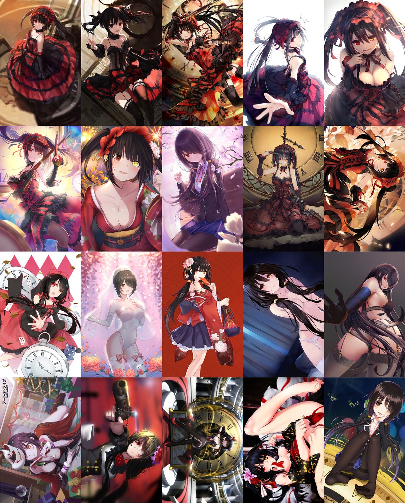 20 cards Date A live Tokisaki Kurumi Card Paster Card Stickers