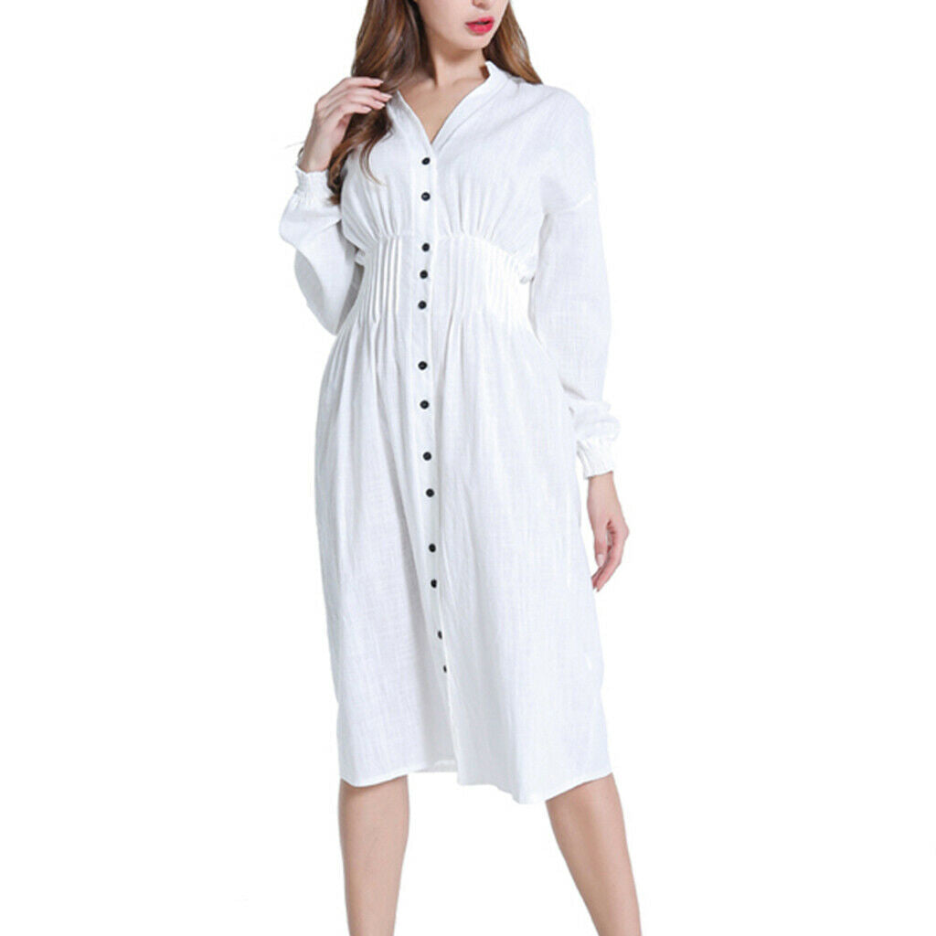 Women Long Sleeve Midi Dress S