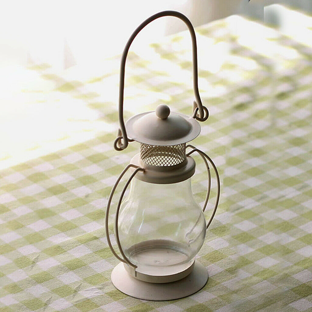 Retro Candlestick Kerosene Lamp Glass Candle Holder for Indoor Decorative