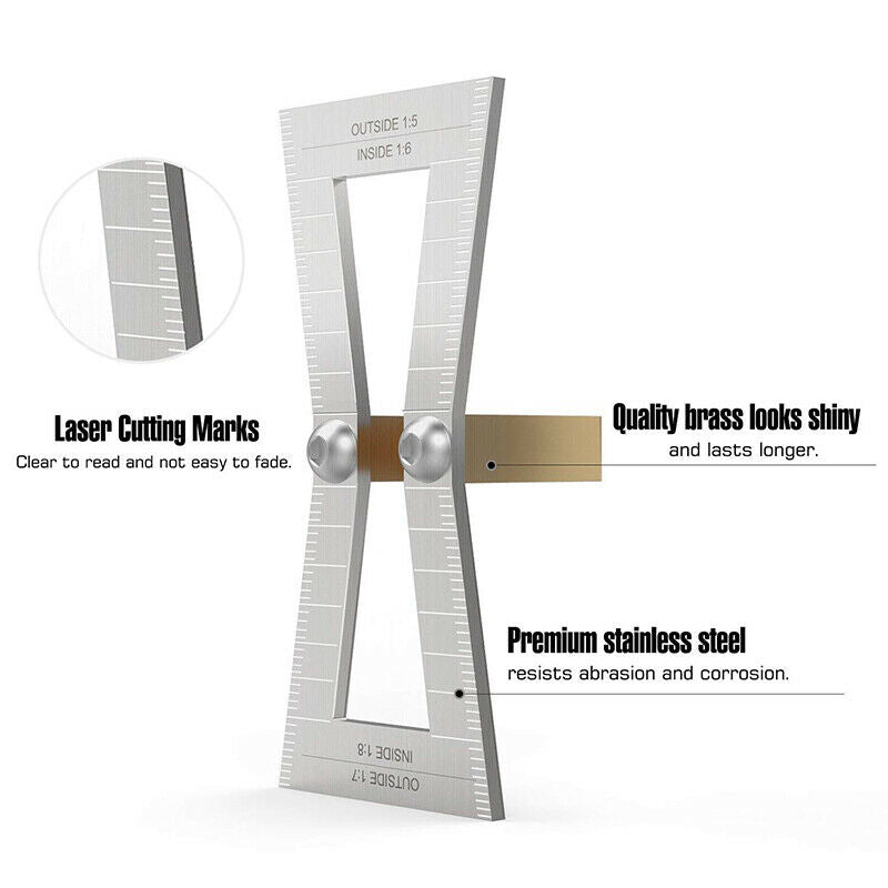 Dovetail Marker, Hand Cut Wood Joints Gauge Dovetail Guide Tool with Scale, DoW5