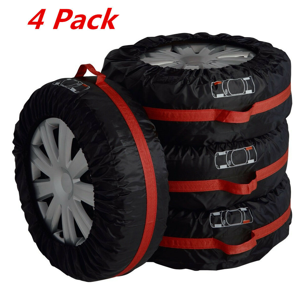 4xCar Truck Seasonal Spare Tire Protection Cover Tote Carry Storage Bags 16"-22"