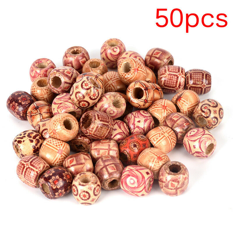 50PCS Dreadlock Hair Beads Dread Beads Hair Braid Pins Rings DIY Cuff Jewelry SJ
