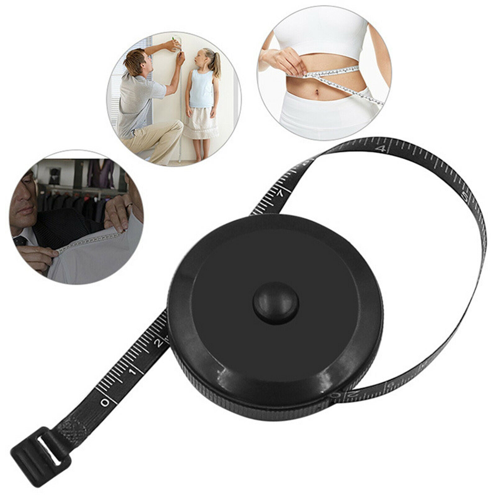 Tape Measure for Body Craft Measurements Black Dual Sided Body Measuring 5ft