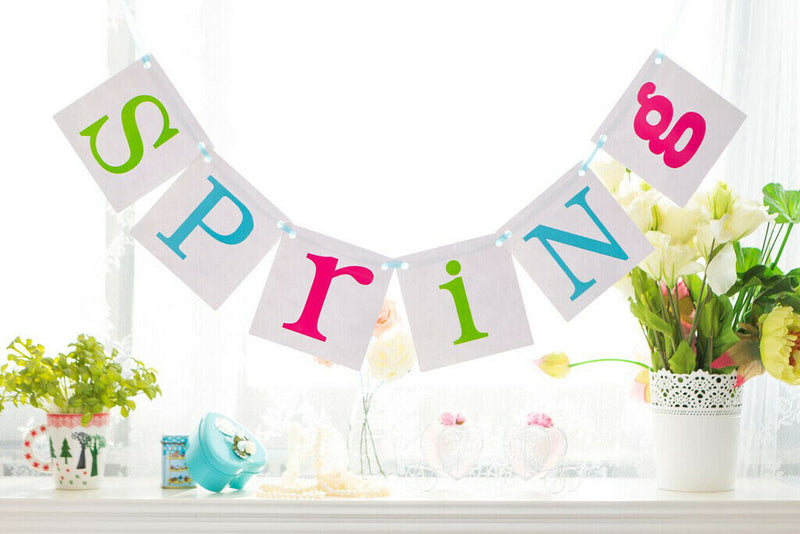 Spring Colorful Letters Festival Party Decoration Banner Bunting