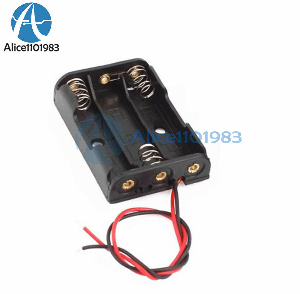 10PCS Plastic Battery Storage Case Box Holder For 3 X AA 3xAA 4.5V  wire leads