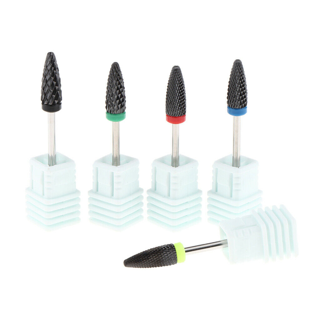 5 Pieces Ceramic Polishing Head Nail Drill Bit for Electric Nail Machine