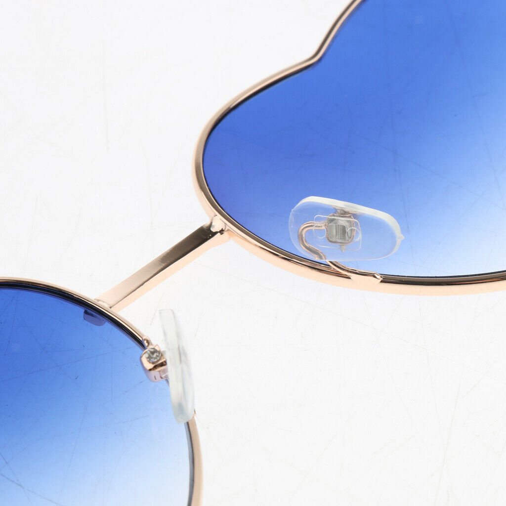 2 Pack Metal Frame Heart Shaped Sunglasses Women Party Eyewear Eyeglasses