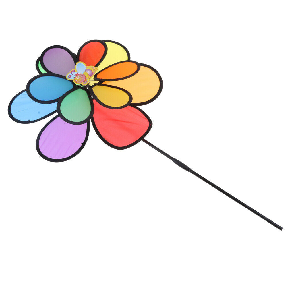 Large Double Pinwheel Flower Windmill Whirligig Home Yard Garden Decor Kids