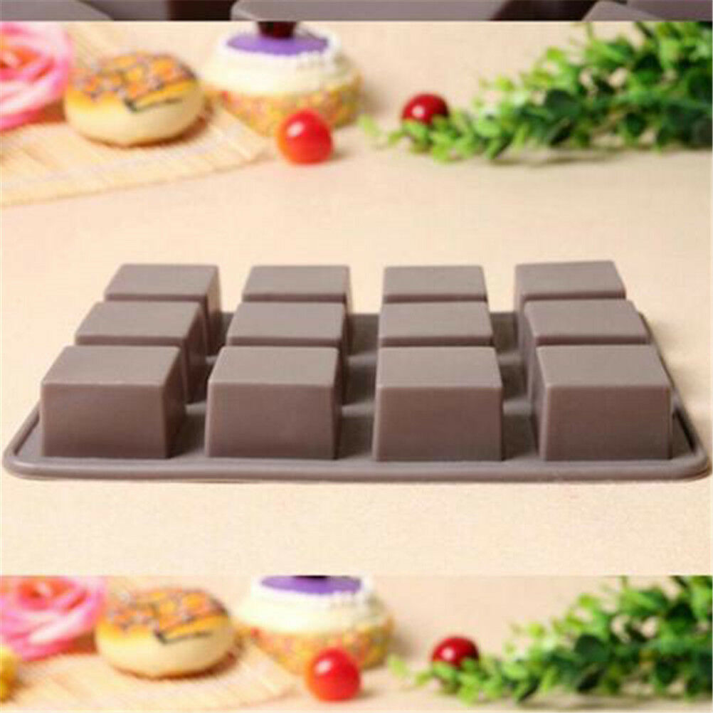 Bar Square Soap Silicone Mold DIY Chocolate Baking Cake Handmade Tool Moul.l8