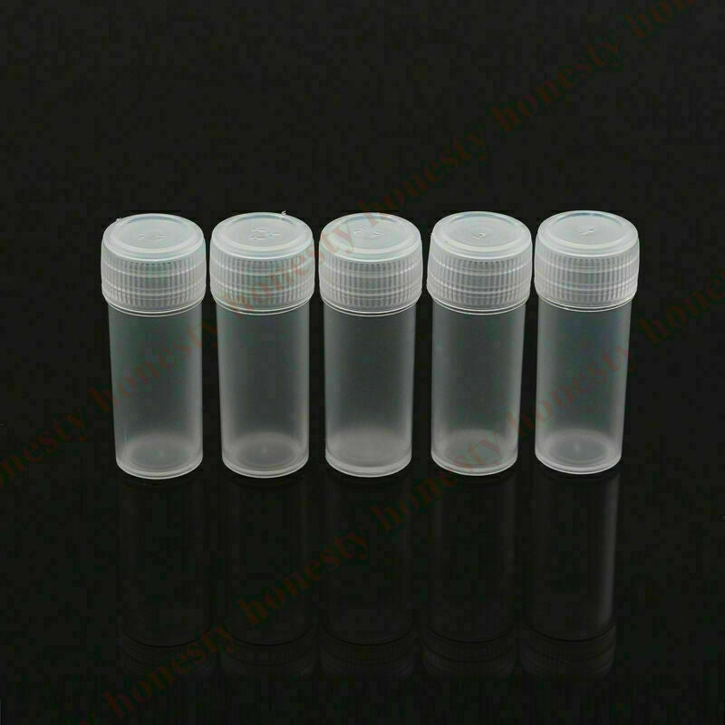50X Plastic Sample Bottle Test Tube Mini Small Bottles Vials Storage Containers