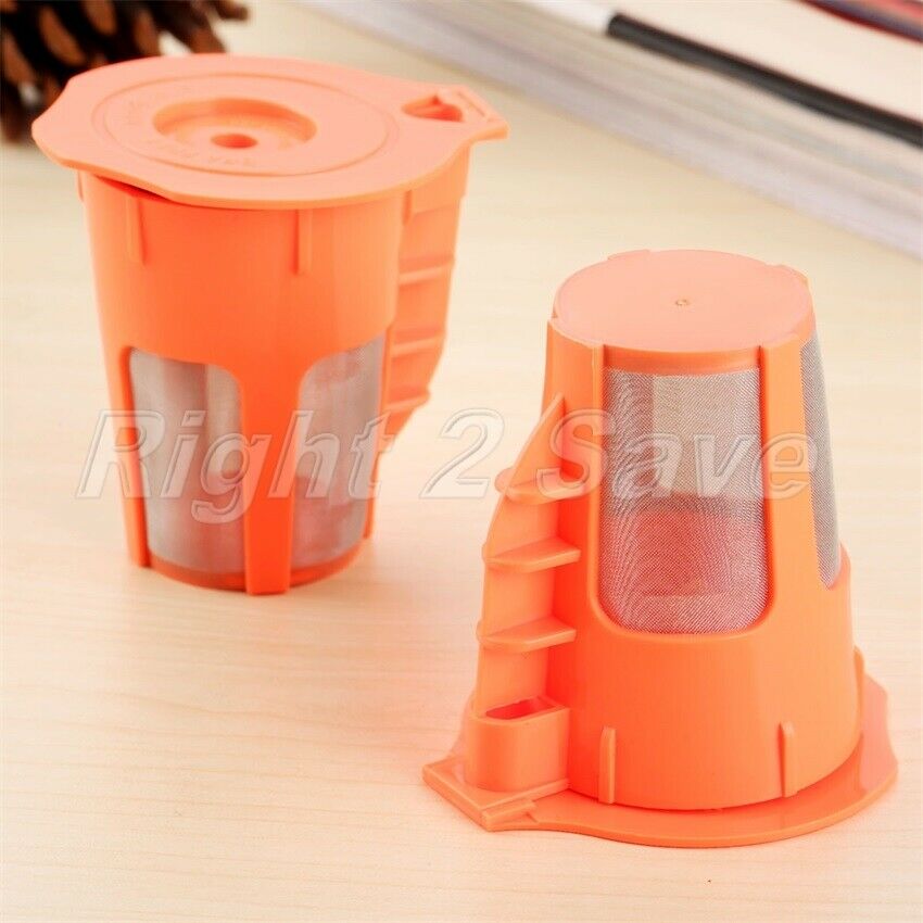 2x Reusable Kitchen K-Carafe Orange Coffee Filters Pods Cup For Keurig i Cafilas