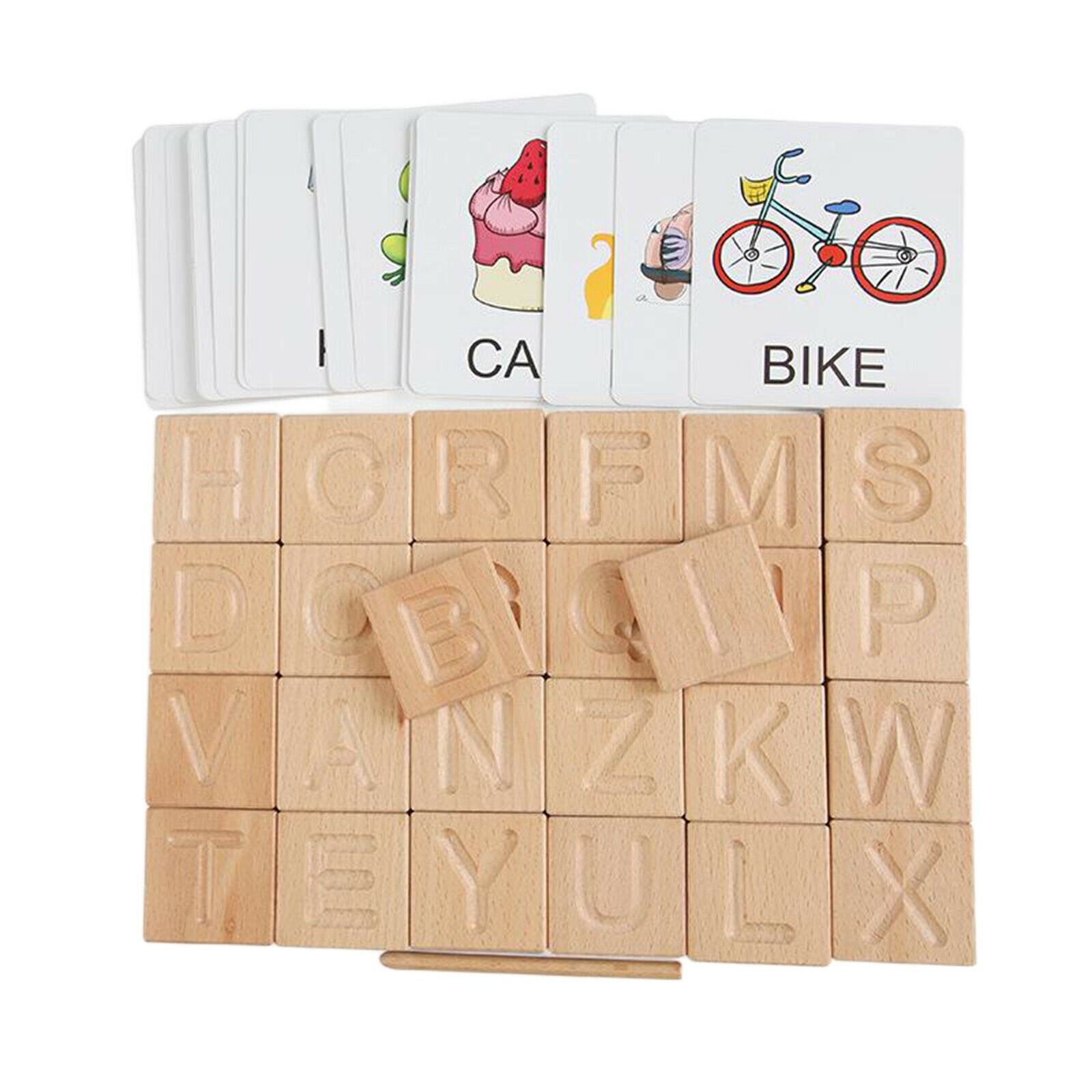 Wooden Alphabet Tracing Board Letters Fine Motor Development Educational