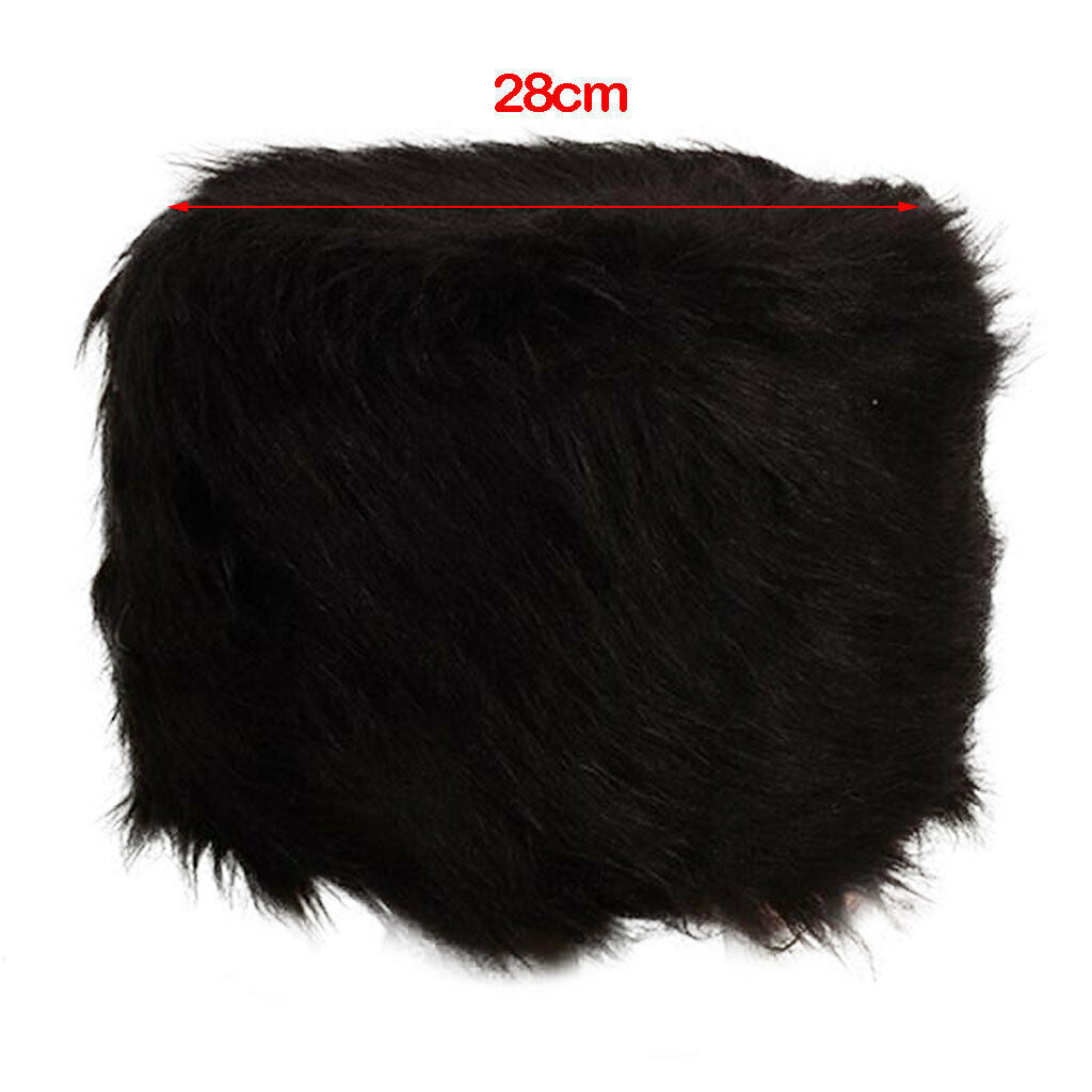 Velvet Round Stool Cover Protector for 28cm Dia. Wooden Stool Chairs Black